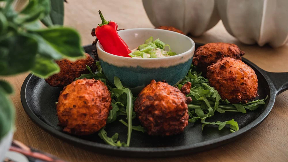 Conch Fritters with Spicy Remoulade
