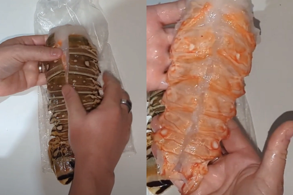 Lobster-Tail-EZ-Peel Lobster easy peel meat is removed from the shell