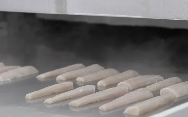 Mahi-Mahi-Fillets-Portions Mahi Fillets Fingers entering the blast freezer