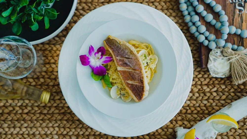 Grilled Snapper Fillet with White Clam Sauce